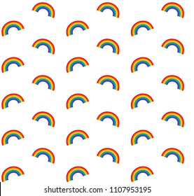 vector seamless pride gay lesbian rainbow pattern on white background