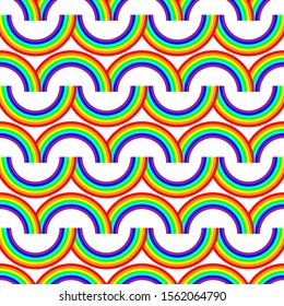 vector seamless pride gay lesbian abstract rainbow pattern on white background