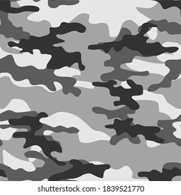 gris de camuflaje de impresión sin costura vectorial