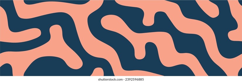 Vector. Seamless print. Tiger print. Groovy pattern, cover, poster in 60s or 70s style. Abstract retro groovy 70s 90s texture background.