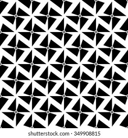 vector seamless propeller pattern. endless texture black and white.
abstract geometric ornament background.