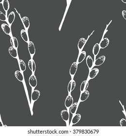 vector seamless pussy-willow