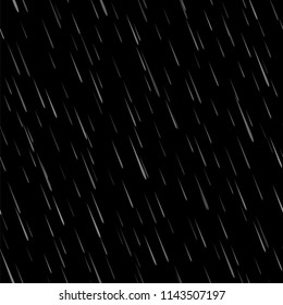 Vector Seamless Rain Drops Pattern on Black Background