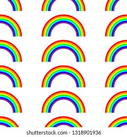 vector seamless rainbow pattern on white background.