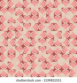 Vector seamless random geometric irregular pattern with abstract hands and geometric shapes background for fabric, wallpaper, scrapbooking projects or backgrounds. Surface pattern design.