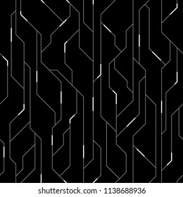 Vector Seamless Random Pattern Background. Futuristic Hi-Tech Design 
