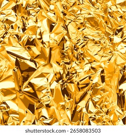 Vetor sem emenda realístico folha de textura dourada. Fundo metálico brilhante para embalagens de luxo, branding, design de convite, papel digital e decoração de superfície elegante