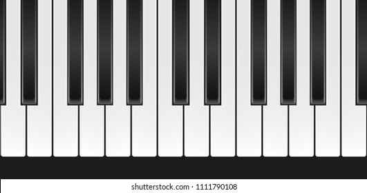 Vector seamless realistic piano keyboard on black background