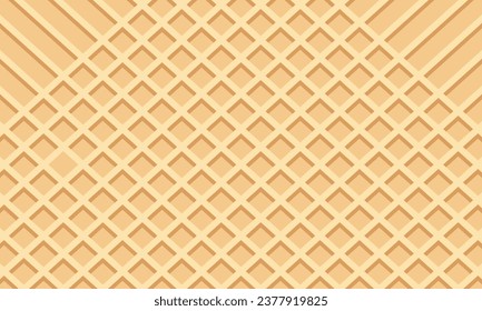 Vector seamless realistic wafer pattern wafer background ice cream cone vector texture sweet dessert.