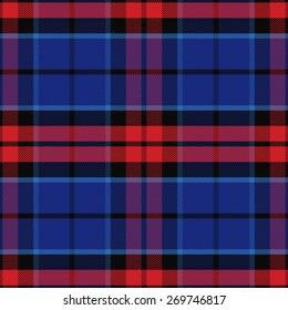 vector seamless red and blue Scottish tartan