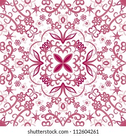vector seamless red floral pattern background