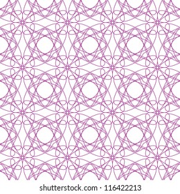 Vector seamless red illustration of tangier grid, abstract guilloche background