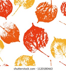 Vector seamless with red. orange and yellow autumn leaves.