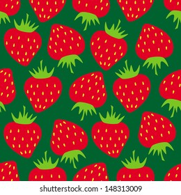 The vector seamless with red strawberries