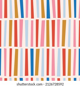 Vector Seamless Repeat Geometric Happy Pattern Vertical Block Stripe