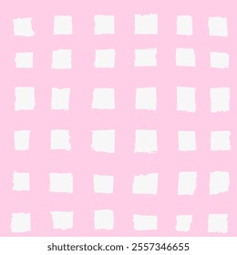 Vector seamless repeat pattern with solid soft pink gingham check plaid. Cottagecore, farmers market, countryside background, girls projects.