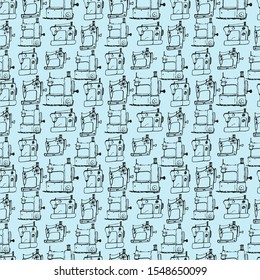 vector seamless repeat pattern of vintage sewing machines perfect for craft project fabric