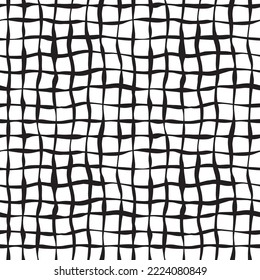 Vector seamless repeat tile with uneven lines forming grid