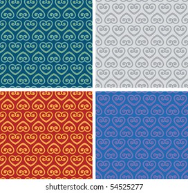 vector seamless repeating background in four color variations