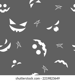Vector. Seamless repeating cartoon face pattern. Thanksgiving, Halloween concept. Seasonal print for textiles, holiday background, gift wrapping, invitations. Autumn concept, plant compositions.
