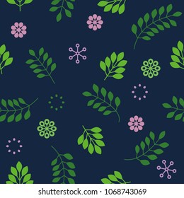 vector seamless repeating illustration floral pattern leaves flowers
