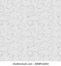 Vector seamless repeating pattern and background with industrial power tools transparent icons. For website background, package design, store window design and signboard also other ideas.