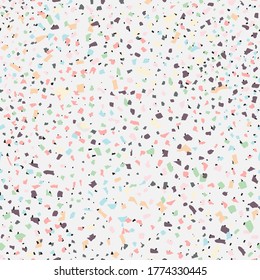 Vector seamless repeating terrazzo pattern 
color variegated, illustration texture stone 