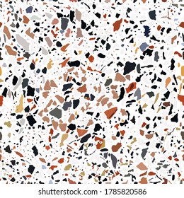Vector seamless repeating terrazzo pattern color variegated, illustration texture stone 