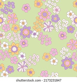 Vector Seamless  Retro Floral Pattern