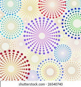 Vector seamless retro fun dotted circles pattern