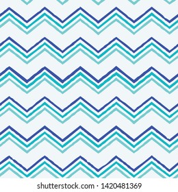 vector Seamless retro geometric pattern. Geometric simple fashion fabric print. Vector repeating tile texture. Roof tiling or fish squama shapes motif. blue, turquoise, ocean blue colored . 