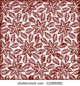 vector seamless retro leaf floral pattern background
