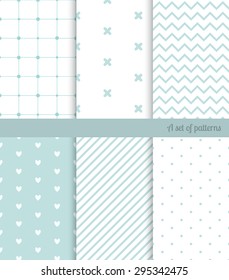 Vector seamless retro mint patterns set