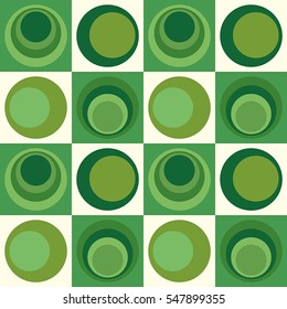 Vector seamless retro pattern.  Abstract background with circles.