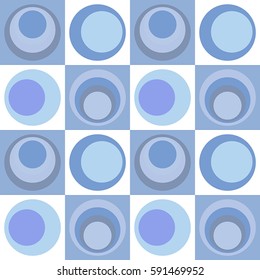 Vector seamless retro pattern.  Abstract background with circles.