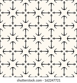 Vector seamless retro pattern with anchors. Can be used for wallpaper, pattern fills, web page background