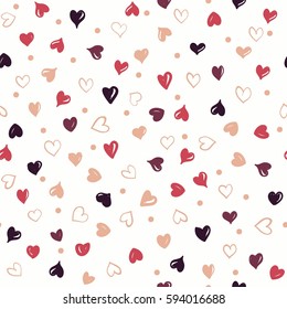 Vector seamless retro pattern, Colorful seamless background with hearts