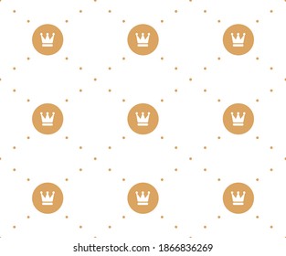 Vektornahtloses Retro-Muster, mit Kronen. Kann für Bildschirmhintergründe, Musterfüllungen, Webseitenhintergrund, Oberflächenstrukturen verwendet werden