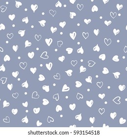 Vector seamless retro pattern, cute seamless background with hearts