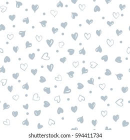 Vector seamless retro pattern, cute seamless background with hearts