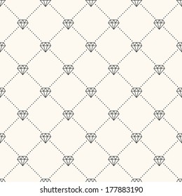 Vector seamless retro pattern, with diamonds. Can be used for wallpaper, pattern fills, web page background,surface textures