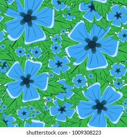 Vector seamless retro pattern, flowers. Can be used for web page background, fills drawings, wallpapers, surface textures.