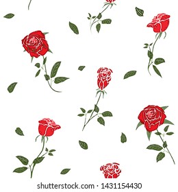 Vector seamless retro pattern, flowers rose. Can be used for web page background, pattern fills, wallpaper, surface textures.