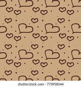 Vector seamless retro pattern with hearts. Can be used for wallpaper, pattern fills, web page background,surface textures