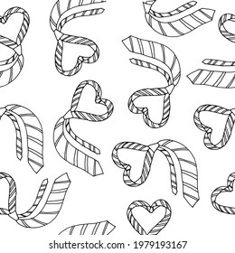 Vector seamless retro pattern, with men's accessories. Can be used for wallpaper, fill pattern, web page background, postcard, banner, poster. Father's day tie pattern isolated on white. Male accessories.