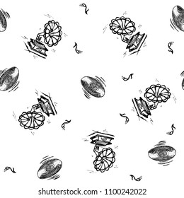 Vector seamless retro pattern, on the musical theme. Can be used for web page background, pattern fills, wallpaper, surface textures.