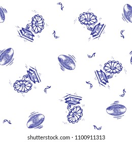 Vector seamless retro pattern, on the musical theme. Can be used for web page background, pattern fills, wallpaper, surface textures.