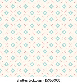 Vector seamless retro pattern, polka dot with rhombus. Can be used for wallpaper, pattern fills, web page background,surface textures