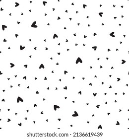 Vector seamless retro pattern, polka dot with hearts. Can be used for wallpaper, pattern fills, web page background,surface textures
