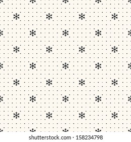 Vector seamless retro pattern, with snowflakes. Can be used for wallpaper, pattern fills, web page background,surface textures